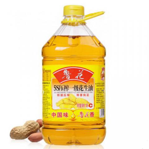 鲁花 食用油 5S 物理压榨 压榨一级 花生油4L （新老包装随机发放）